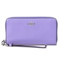 【COACH】コーチ スムースレザー ロゴ リストレット ロング ジップ アラウンド 長財布 ライトバイオレット（日本未発売）