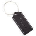 【COACH】コーチ レザー ハングタグ チャーム キーホルダー ブラック（日本未発売）