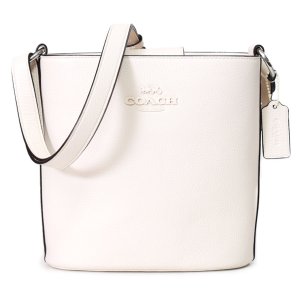 画像1: 【COACH】コーチ ぺブルレザー ソフィー バケット バケツ型 ロゴ 斜めがけ クロスボディー ショルダーバッグ チャーク（日本未発売）
