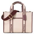 【COACH】コーチ バッグ キャンバス トート レザー ロゴ スミス 2way 斜め掛け ロゴ ショルダーバッグ ナチュラルマルチ（日本未発売）