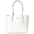 【COACH】コーチ バッグ コーティングキャンバス スムースレザー シグネチャー モリー トートバッグ チャーク×グレイシャーホワイト〔日本未発売〕