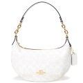 【COACH】コーチ バッグ コーティングキャンバス レザー シグネチャー ロゴ ペイトン ショルダー ハンドバッグ チャーク×グレイシャーホワイト(日本未発売）