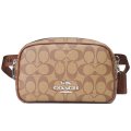 【COACH】コーチ バッグ コーティングキャンバス レザー シグネチャー ペース ウエスト ベルトバッグ ワンショルダー バックパック ウエスト ボディバッグ カーキ×サドル〔日本未発売〕