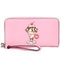 【COACH】コーチ 長財布 ぺブルレザー サンデー パフェ グラフィック プリント ロゴ リストレット ロング ジップ アラウンド チェリーブロッサム（日本未発売）