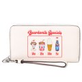 【COACH】コーチ 長財布 ぺブルレザー ボードウォーク グラフィック メニュー パフェ アイスクリーム ロゴ リストレット ロング ジップ アラウンド チャーク（日本未発売）