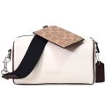 【COACH】コーチ レザー シグネチャー ロゴ アクセル コインケース ポーチ付き 2way クラッチ クロスボディ ショルダーバッグ チャーク×タン×メープル（日本未発売）