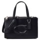 【COACH】コーチ バッグ カーフレザー スモール ニーナ C ロゴ 3D ぷっくり 立体 ステッチ 2way 斜め掛け ショルダー トートバッグ ブラック〔日本未発売〕