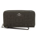 【COACH】コーチ 長財布 ジャガード レザー シグネチャー ロゴ リストレット ロング ジップ アラウンド 長財布 オリーブドラブ×オリーブドラブ（日本未発売）
