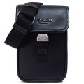 【COACH】コーチ スマホショルダー メンズ バッグ カーフレザー レーサー フォン クロスボディ ポーチ フラップ 斜めがけ ショルダーバッグ ブラック（日本未発売）