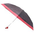【COACH】コーチ 傘 シグネチャー UVカット99% 晴雨兼用 日傘 ミニ アンブレラ 折りたたみ傘 ウォルナット×レッド（日本未発売）