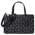 【COACH】コーチ バッグ レザー シグネチャー リベット スタッズ スモール ニーナ  2way 斜め掛け ショルダー トートバッグ ブラック〔日本未発売〕