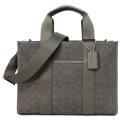 【COACH】コーチ バッグ トート ジャガード レザー シグネチャー スミス 2way 斜め掛け ロゴ ショルダーバッグ オリーブドラブ×オリーブドラブ（日本未発売）