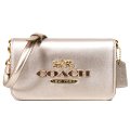 【COACH】コーチ バッグ レザー トニー ロゴ メタリック キラキラ フラップ 2WAY クラッチ クロスボディー 斜めがけ ショルダーバッグ ライトシャンパン（日本未発売）