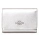【COACH】コーチ 財布 レザー メタリック キラキラ スモール ロゴ マイクロ ミニ ウォレット コンパクト 三つ折り財布 ライトシルバー（日本未発売）