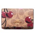 【COACH】コーチ キーケース コーティングキャンバス レザー シグネチャー チェリー さくらんぼ ロゴ 5連 スマートキー対応 キーケース タンマルチ（日本未発売）