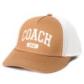 【COACH】コーチ キャップ 帽子 シグネチャー コットン メッシュ ロゴ エンブロイダード トラッカー ハット ライトサドル〔日本未発売〕
