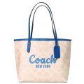 【COACH】コーチ バッグ コーティングキャンバス レザー シグネチャー ロゴ シティ トートバッグ サンド×パシフィックブライトミネラル〔日本未発売〕