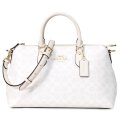 【COACH】コーチ バッグ コーティングキャンバス レザー シグネチャー ジョージア サッチェル ロゴ 2WAY ボストン ショルダー ハンドバッグ ホワイト×チャーク〔日本未発売〕