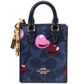 【COACH】コーチ バッグ キーホルダー コーティングキャンバス レザー シグネチャー さくらんぼ チェリー ミニ ノースサウス トート バッグ ポーチ 小物入れ バッグチャーム デニムマルチ（日本未発売）