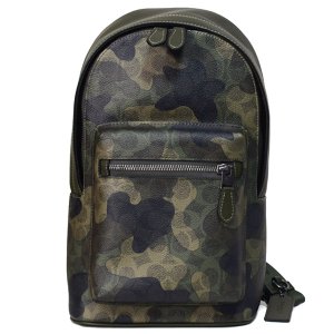 画像1: 【COACH】コーチ メンズ バッグ バックパック コーティングキャンバス レザー シグネチャー カモフラ 迷彩柄 ウェスト パック ワンショルダー ボディーバッグ ダークシャムロックマルチ〔日本未発売〕