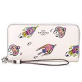 【COACH】コーチ 長財布 ロケット ぺブルレザー ラメ キラキラ リストレット ロング ジップ  アラウンド 長財布 チャークマルチ（日本未発売）