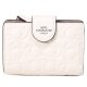 【COACH】コーチ 財布 レザー シグネチャー 型押し ロゴ ミディアム コーナー ジップ ウォレット 二つ折り財布 チャーク（日本未発売）