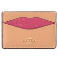 【COACH】コーチ カードケース ペブルレザー リップ カラーブロック ロゴ スリム カード入れ  定期入れ 名刺入れ ラテマルチ（日本未発売）