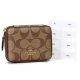 【COACH】コーチ ピルケース コーティングキャンバス スムースレザー シグネチャー ウィークリー ピルボックス 薬入れ メディカルケース カーキ×ブラック（日本未発売）