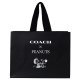 【COACH】コーチ スヌーピー ショップバッグ ピーナッツ コラボ 純正紙袋 ブラックマルチ（送料無料）