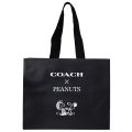 【COACH】コーチ スヌーピー ショップバッグ ピーナッツ コラボ ラージ 純正紙袋 ブラックマルチ（送料無料）