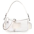 【COACH】コーチ バッグ スケルトン シースルー PVC レザー クリア スウィンガー ターンロック 2way クロスボディ 斜め掛け ショルダー ハンドバッグ チャーク（日本未発売）