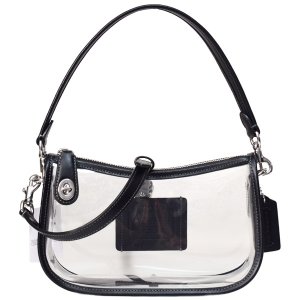 画像1: 【COACH】コーチ バッグ スケルトン シースルー PVC レザー クリア スウィンガー ターンロック 2way クロスボディ 斜め掛け ショルダー ハンドバッグ ブラック（日本未発売）