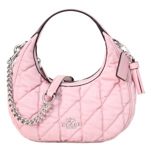 画像1: 【COACH】コーチ バッグ 三日月型 デニム レザー キルティング カルメン ミニ ロゴ 2way チェーン クロスボディ 斜め掛け ショルダーバッグ ハンドバッグ バレリーナ×カーネーション（日本未発売）