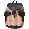 【COACH】コーチ メンズ バックパック コーティングキャンバス レザー シグネチャー ワーナー ラージ リュックサック バッグ タン×ブラック〔日本未発売〕
