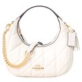【COACH】コーチ バッグ 三日月型 レザー キルティング カルメン ミニ ロゴ 2way チェーン クロスボディ 斜め掛け ショルダーバッグ ハンドバッグ チャーク（日本未発売）