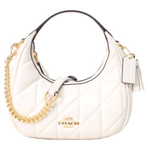 画像1: 【COACH】コーチ バッグ 三日月型 レザー キルティング カルメン ミニ ロゴ 2way チェーン クロスボディ 斜め掛け ショルダーバッグ ハンドバッグ チャーク（日本未発売）
