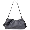 【COACH】コーチ バッグ デニム 巾着 レザー フェイ ロゴ 3WAY クロスボディ 斜め掛け ショルダー クラッチ ハンドバッグ ウォッシュドグレー（日本未発売）