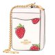 【COACH】コーチ コインケース レザー ストロベリー イチゴ チェーン ロゴ ジップ カードケース カードポーチ 定期入れ 名刺入れ 小銭入れ チャークマルチ（日本未発売）