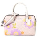 【COACH】コーチ バッグ コーティングキャンバス レザー シグネチャー 花柄 フラワー ローワン サッチェル 2WAY ボストン ショルダー ハンドバッグ サンドマルチ〔日本未発売〕