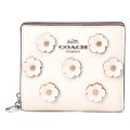 【COACH】コーチ 財布 花柄 レザー アップリケ フローラル スナップ ミニ コンパクト ウォレット 二つ折り 財布 チャーク（日本未発売）