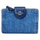 【COACH】コーチ 財布 デニム レザー ロゴ ミディアム コーナー ジップ ウォレット 二つ折り財布 インディゴ（日本未発売）