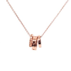 画像1: 【COACH】コーチ ネックレス シグネチャー ストーン ロンデル リング チャーム ペンダント ネックレス ローズゴールド〔日本未発売〕