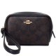 【COACH】コーチ ポーチ コーティングキャンバス レザー シグネチャー スクエア ポーチ ミニ ジップ リストレット 小物入れ ポーチ ウォルナット×ブラック〔日本未発売〕
