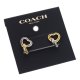 【COACH】コーチ ピアス プレーテッドブラス ハート ダブル スティッチド ドロップ ピアス イアリング ゴールド×シルバー〔日本未発売〕