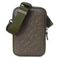 【COACH】コーチ スマホショルダー レザー シグネチャー 型押し エイデン ジップ クロスボディ フォン ポーチ 2way 斜めがけ ショルダーバッグ オリーブドラブ（日本未発売）