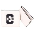 【COACH】コーチ 財布 メンズ ぺブルレザー バーシティ ロゴ コンパクト カードケース付き 2点セット 二つ折り財布 チャーク×ブラック（日本未発売）