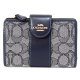 【COACH】コーチ 財布 ジャガード レザー シグネチャー ミディアム コーナー ジップ ウォレット 二つ折り財布 ネイビー×ミッドナイトネイビー（日本未発売）