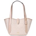 【COACH】コーチ バッグ キャンバス レザー シグネチャー ターンロック ハドリー ロゴ トートバッグ ダークナチュラルマルチ〔日本未発売〕