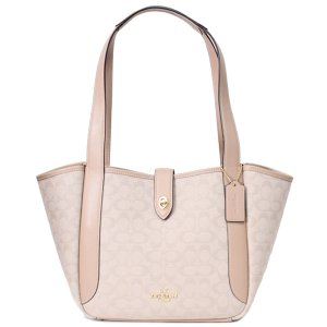 画像1: 【COACH】コーチ バッグ キャンバス レザー シグネチャー ターンロック ハドリー ロゴ トートバッグ ダークナチュラルマルチ〔日本未発売〕