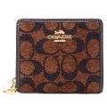 【COACH】コーチ 財布 シェニール レザー シグネチャー ふわふわ ロゴ チャーム コンパクト スナップ ウォレット 二つ折り 財布 トリュフ（日本未発売）